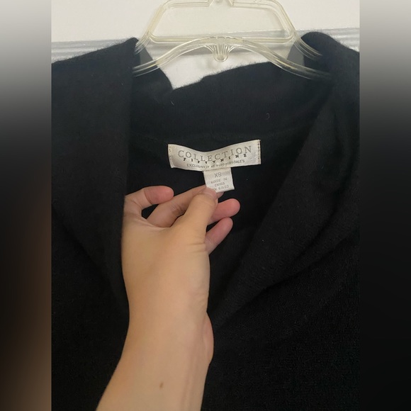 Vintage Bloomingdales Collection 59 100% Black Cashmere Cowl Neck Sweater XS - Picture 3 of 4